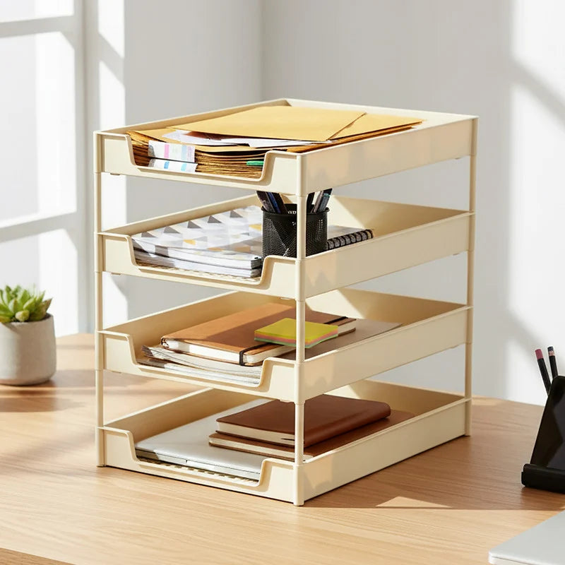 Document Organizer Tray – 4-Layer Durable Office File Holder